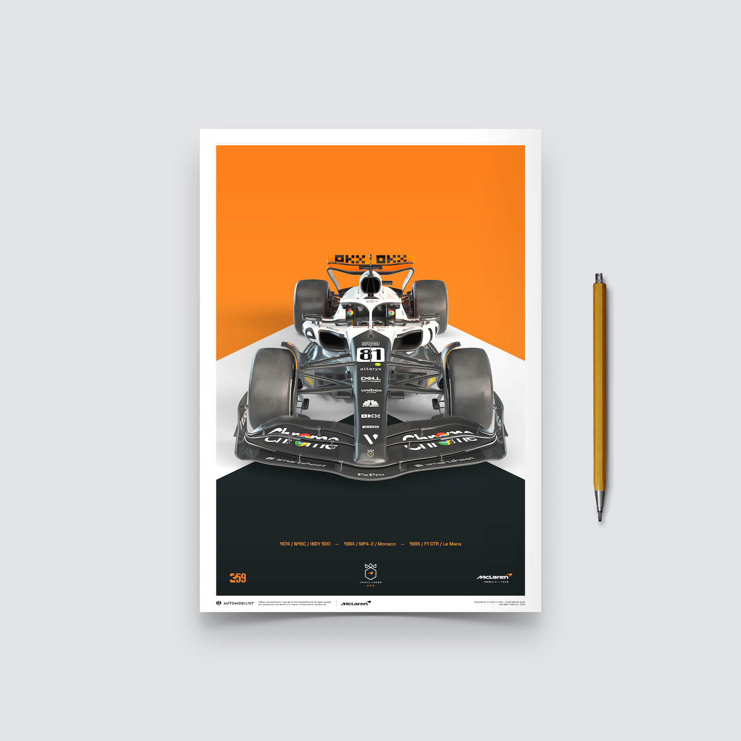 Oscar Piastri | 2023 The Triple Crown Livery 60th Anniversary | McLaren Formula 1 Team Poster