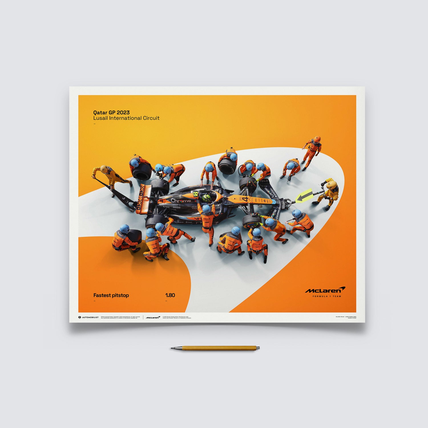 McLaren Formula 1 Team | 2023 World Record Fastest Pit Stop 1.80 | McLaren Poster