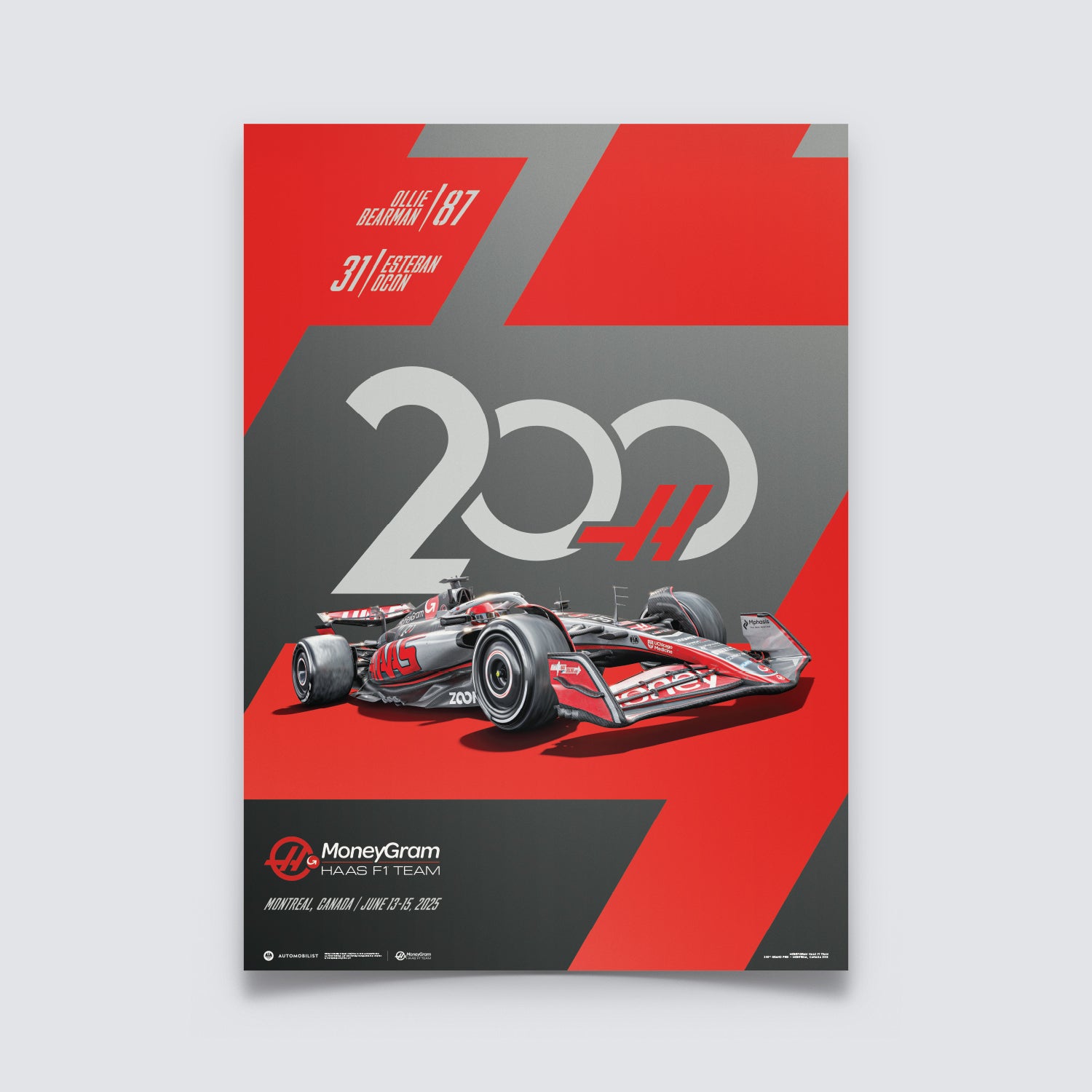 MoneyGram Haas F1® Team 200th Grand Prix™ | Montreal 2025 | Official Poster