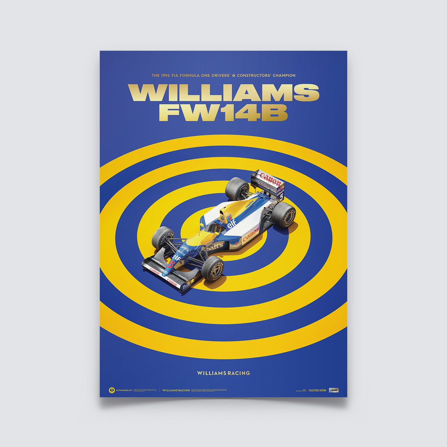 Williams FW14B | 1992 F1® World Champion | Limited Edition Poster