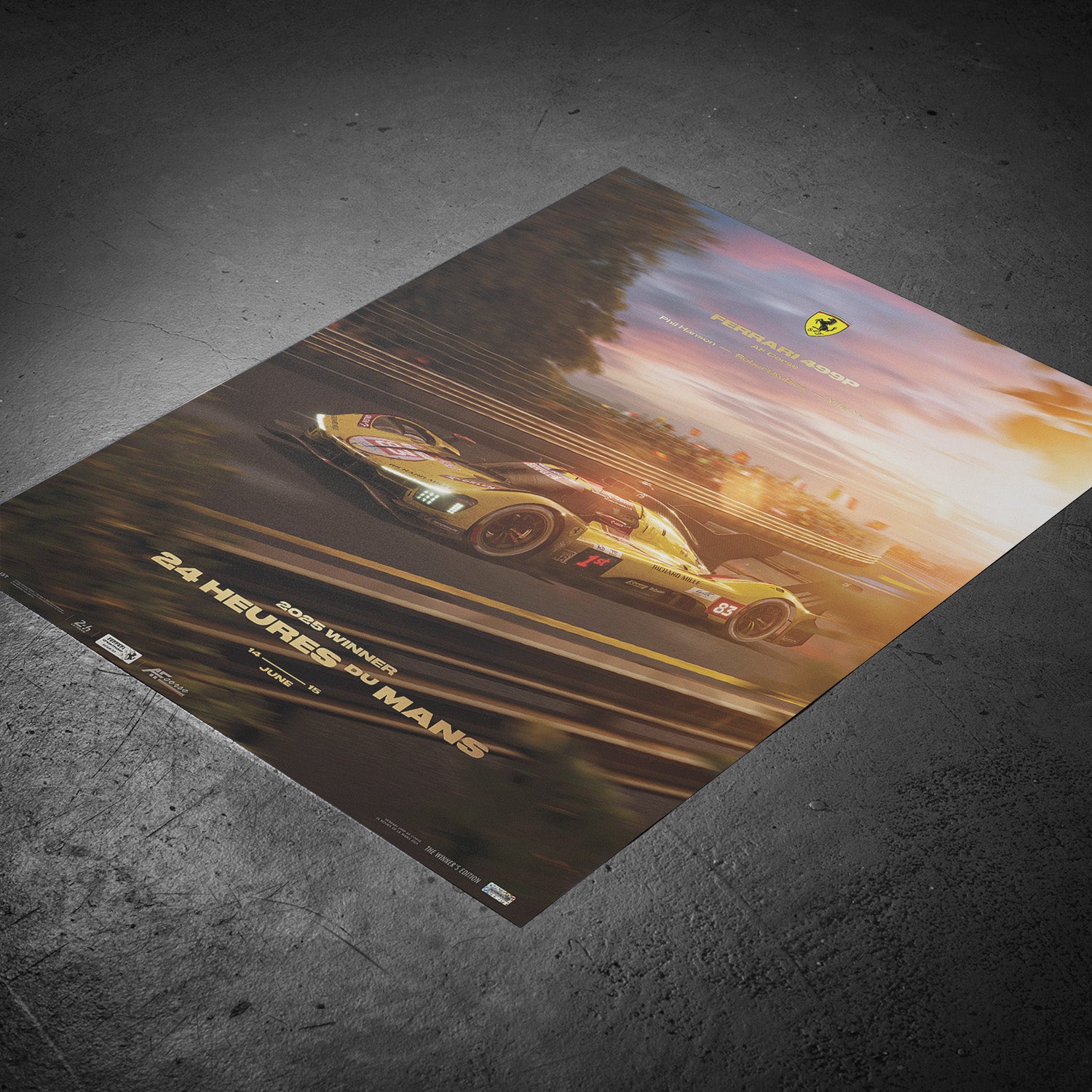 Ferrari 499P AF Corse | 24 Heures du Mans 2025 Winner | Official Poster