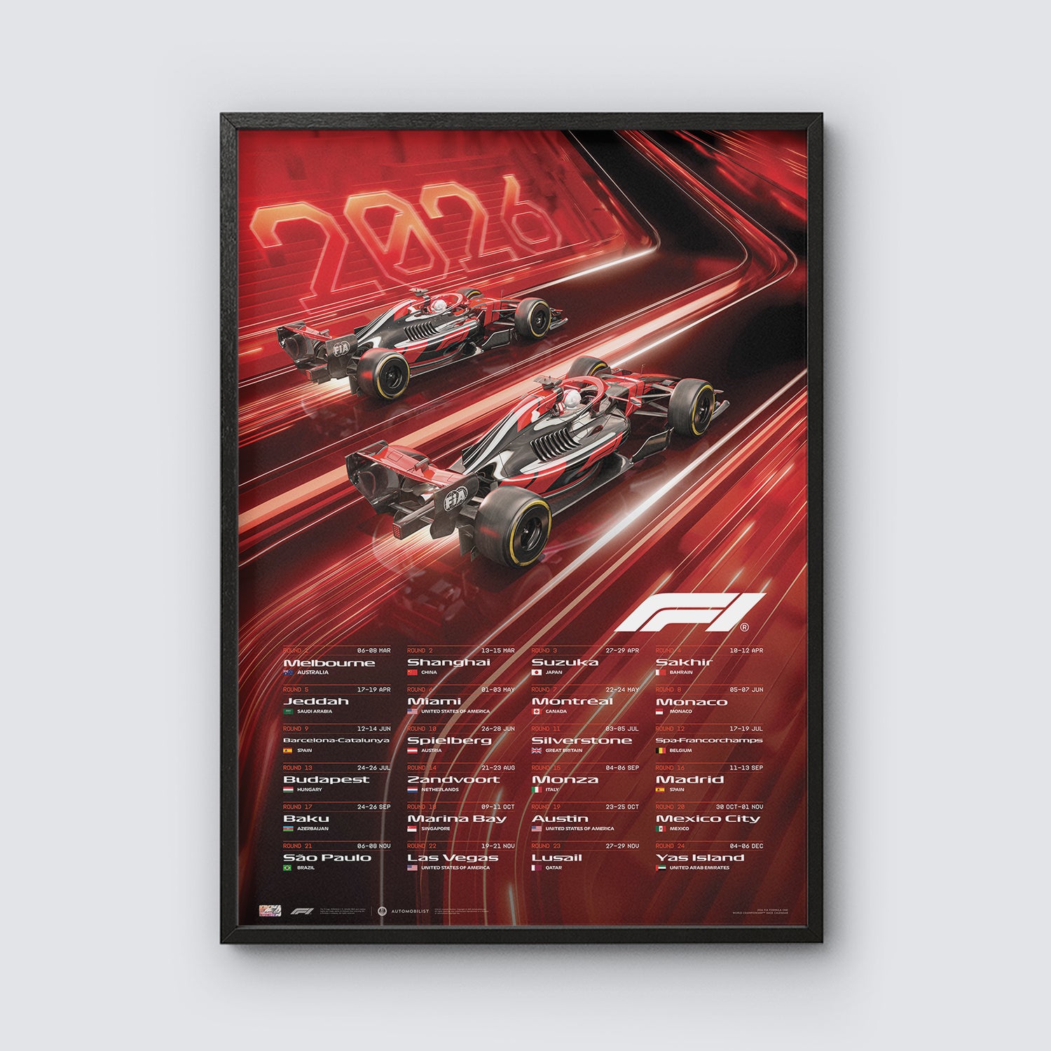 Formula 1® | Calendar Poster | 2026
