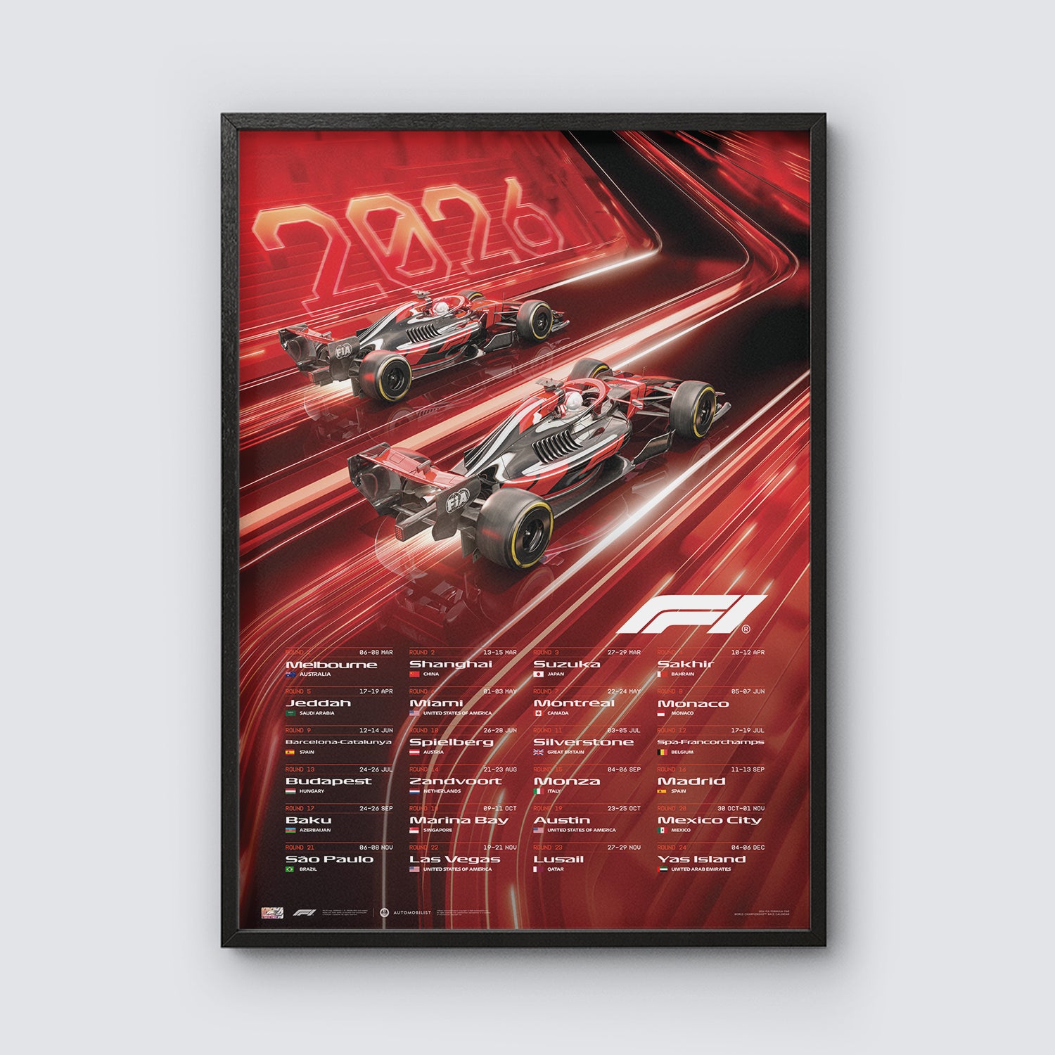 Formula 1® | Calendar Poster | 2026