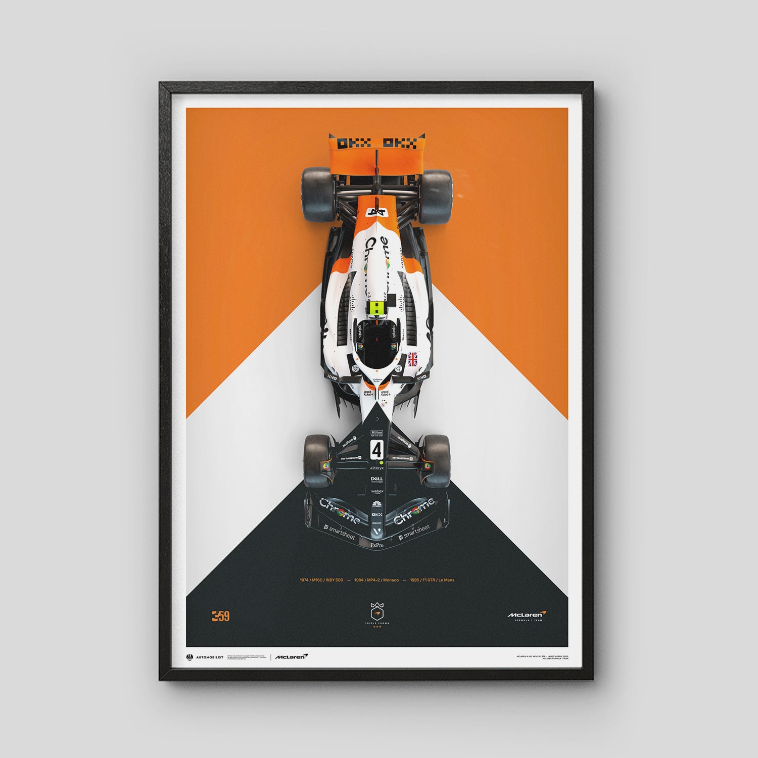 Lando Norris | 2023 The Triple Crown Livery 60th Anniversary | McLaren Formula 1 Team Poster