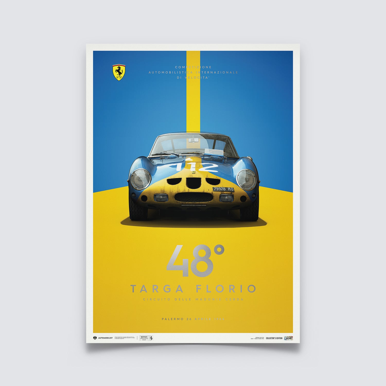 Ferrari 250 GTO | 1964 Targa Florio Blue | Collector's Edition Ferrari Poster