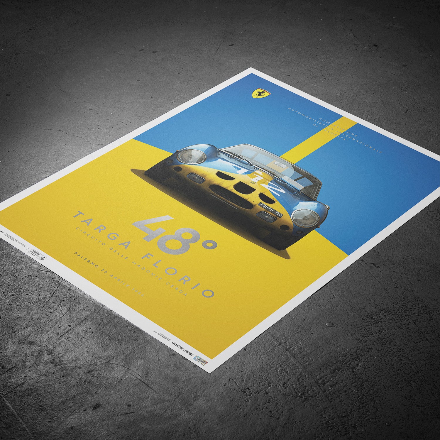 Ferrari 250 GTO | 1964 Targa Florio Blue | Collector's Edition Ferrari Poster
