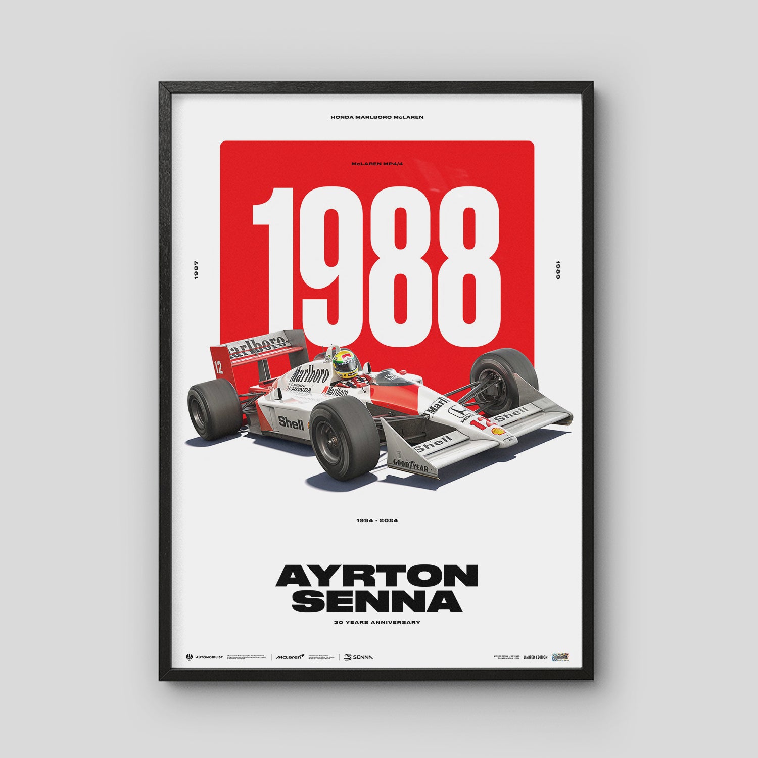 Ayrton Senna McLaren MP4/4 | 30 YEARS OF LEGACY | Limited Edition Poster