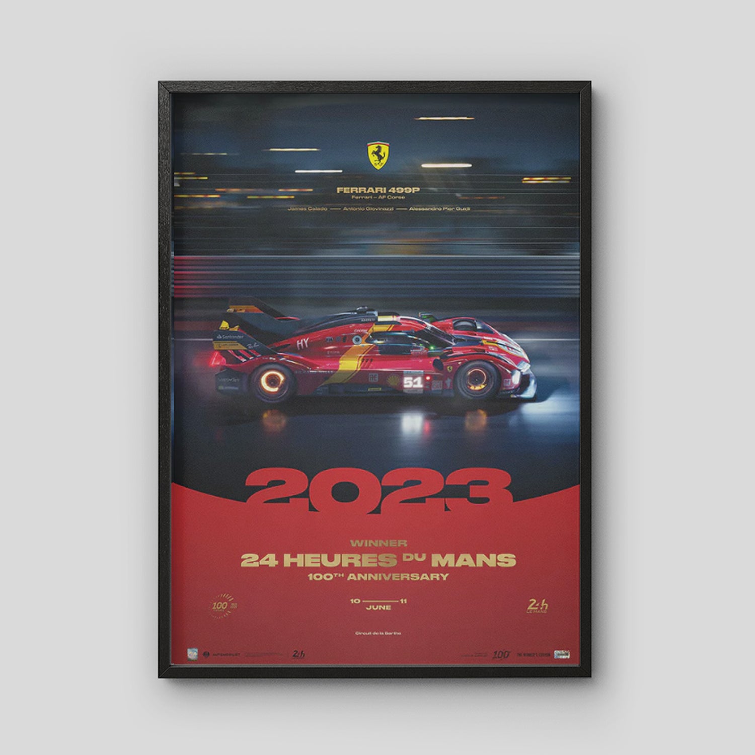 Ferrari 499P | 2023 100th Anniversary | 24h Le Mans Winners Poster