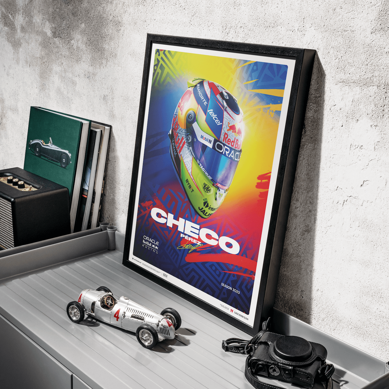 Sergio Pérez | 2023 Helmet | Oracle Red Bull Racing Poster
