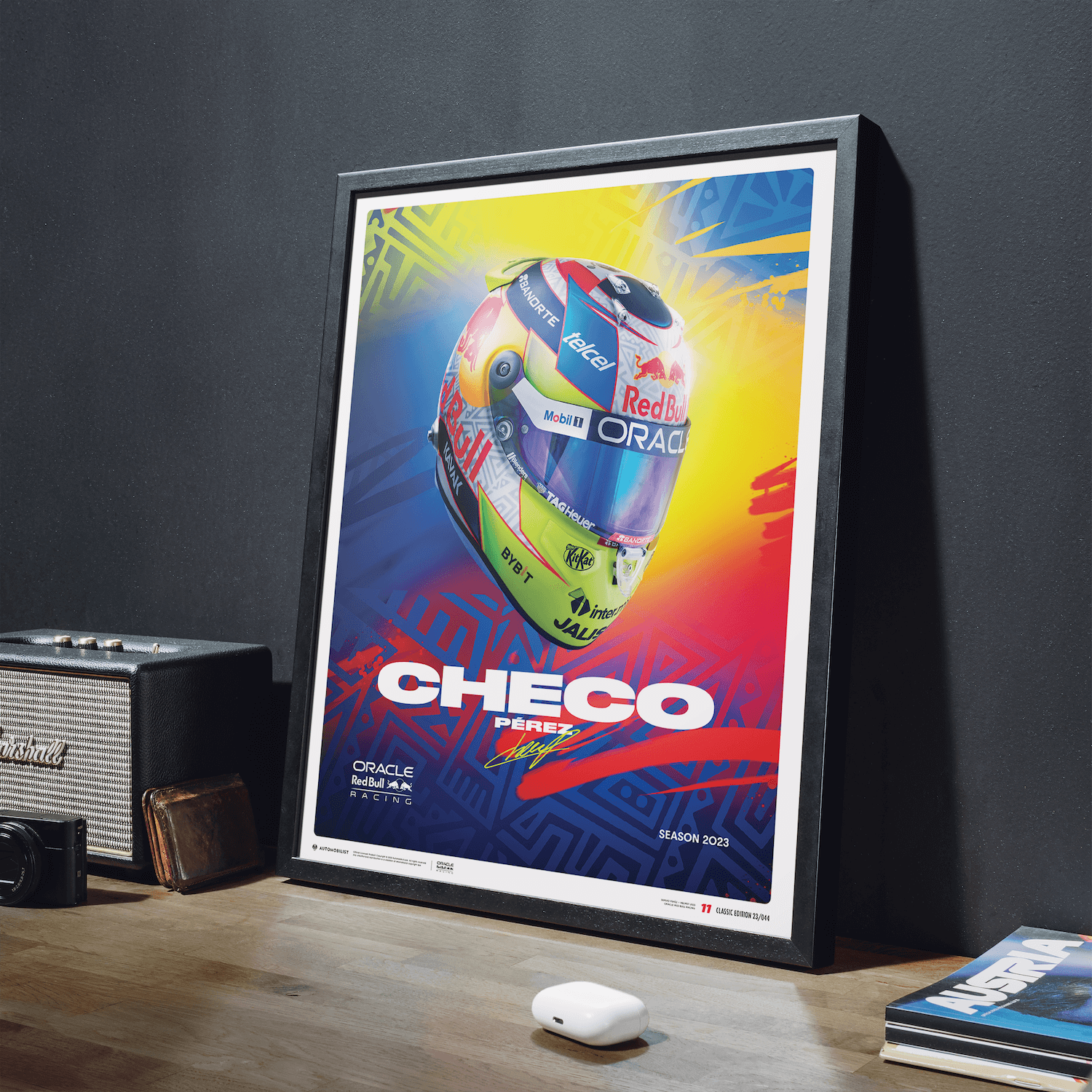 Sergio Pérez | 2023 Helmet | Oracle Red Bull Racing Poster