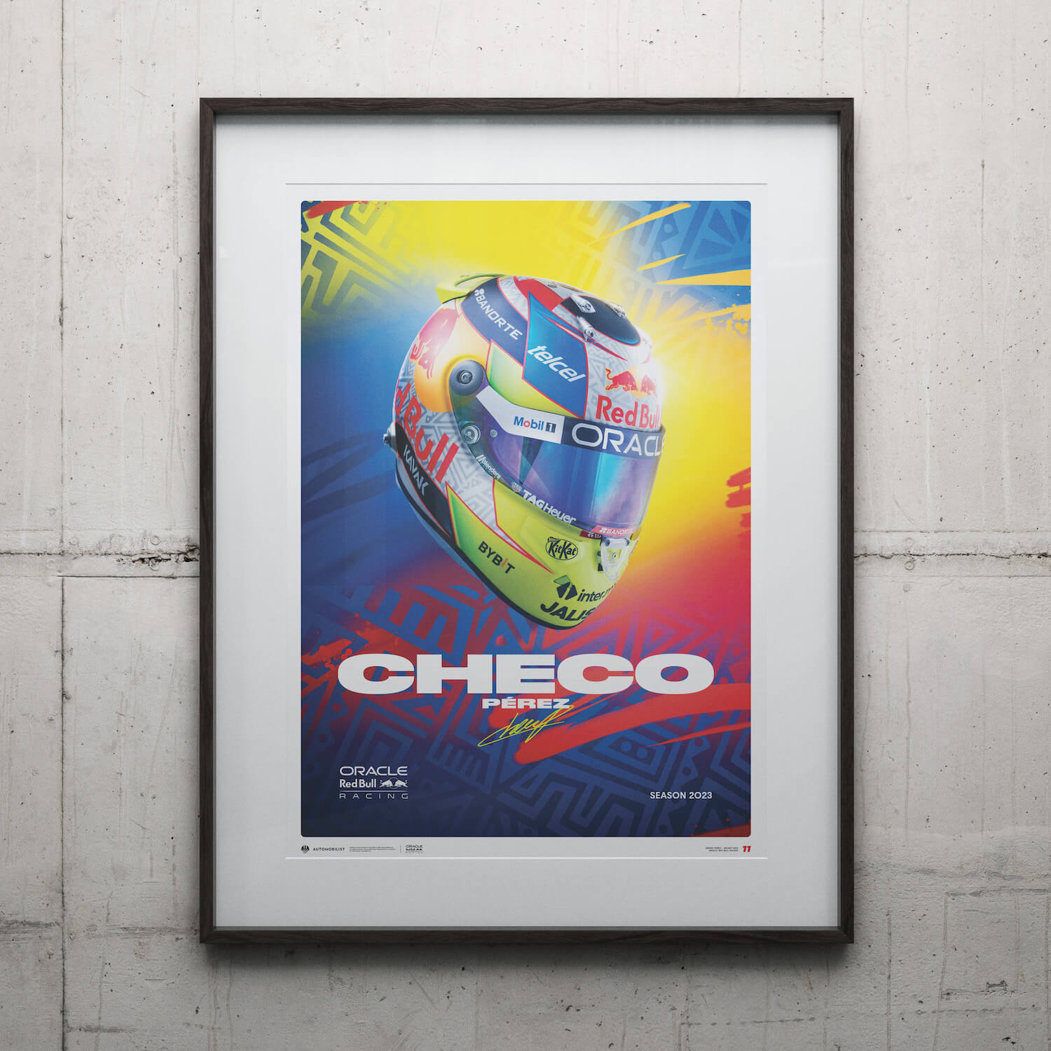 Sergio Pérez | 2023 Helmet | Oracle Red Bull Racing Poster