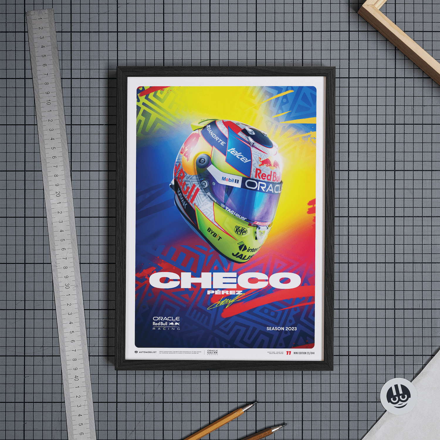 Sergio Pérez | 2023 Helmet | Oracle Red Bull Racing Poster