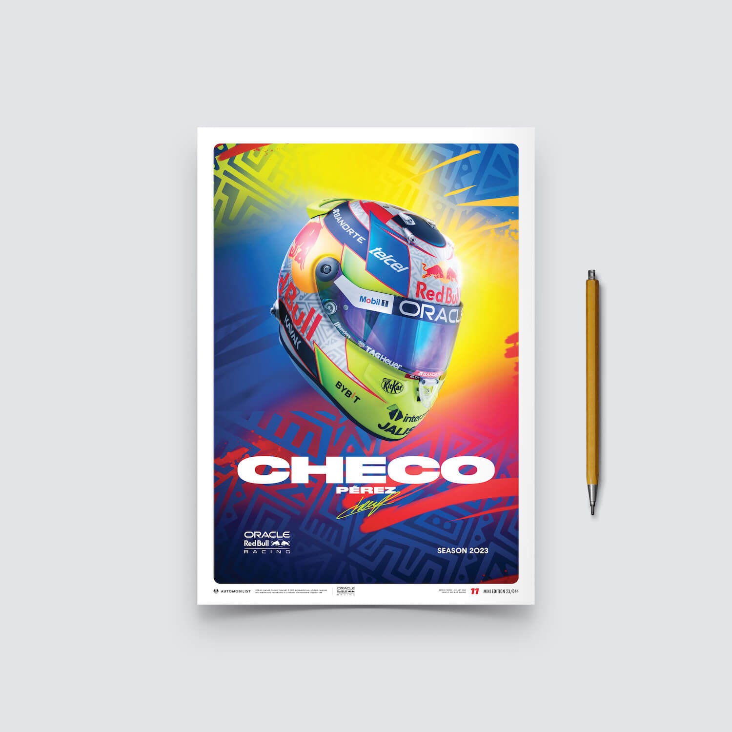 Sergio Pérez | 2023 Helmet | Oracle Red Bull Racing Poster
