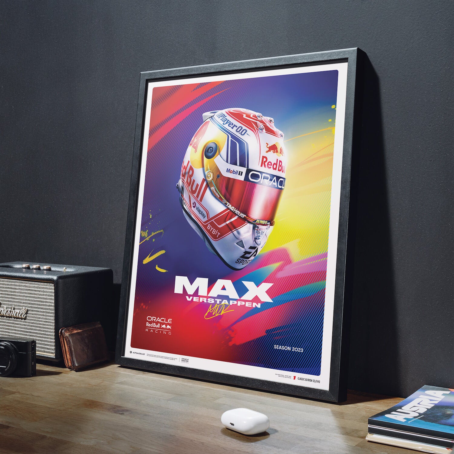Max Verstappen | 2023 Helmet | Oracle Red Bull Racing Poster