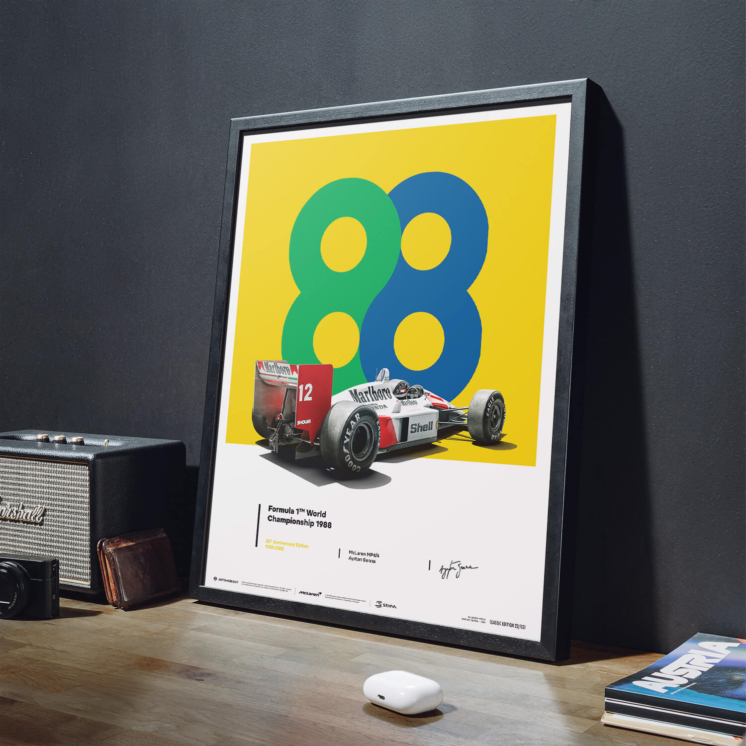 Ayrton Senna | 1988 35th Anniversary San Marino GP 88 | McLaren MP4/4 Poster