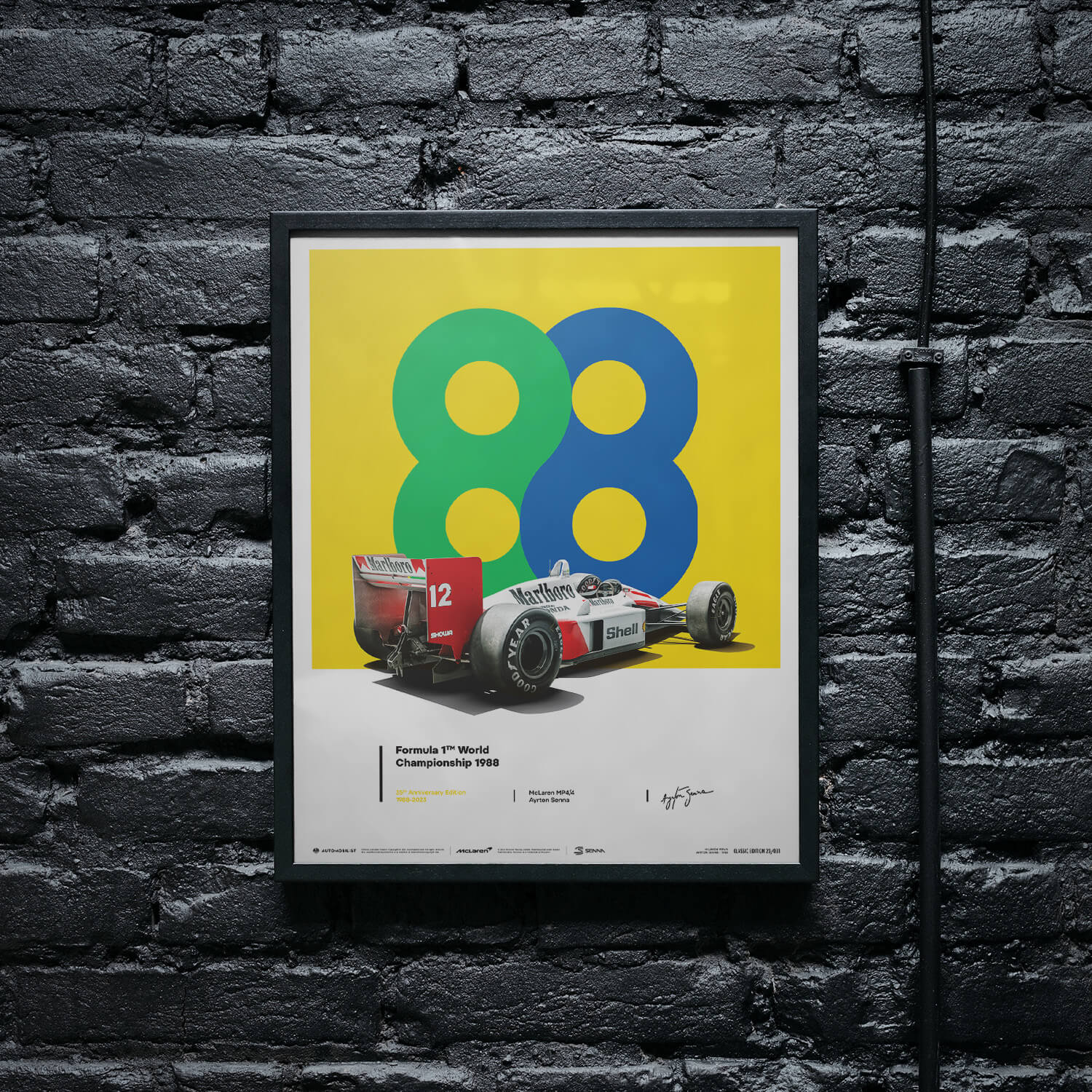 Ayrton Senna | 1988 35th Anniversary San Marino GP 88 | McLaren MP4/4 Poster