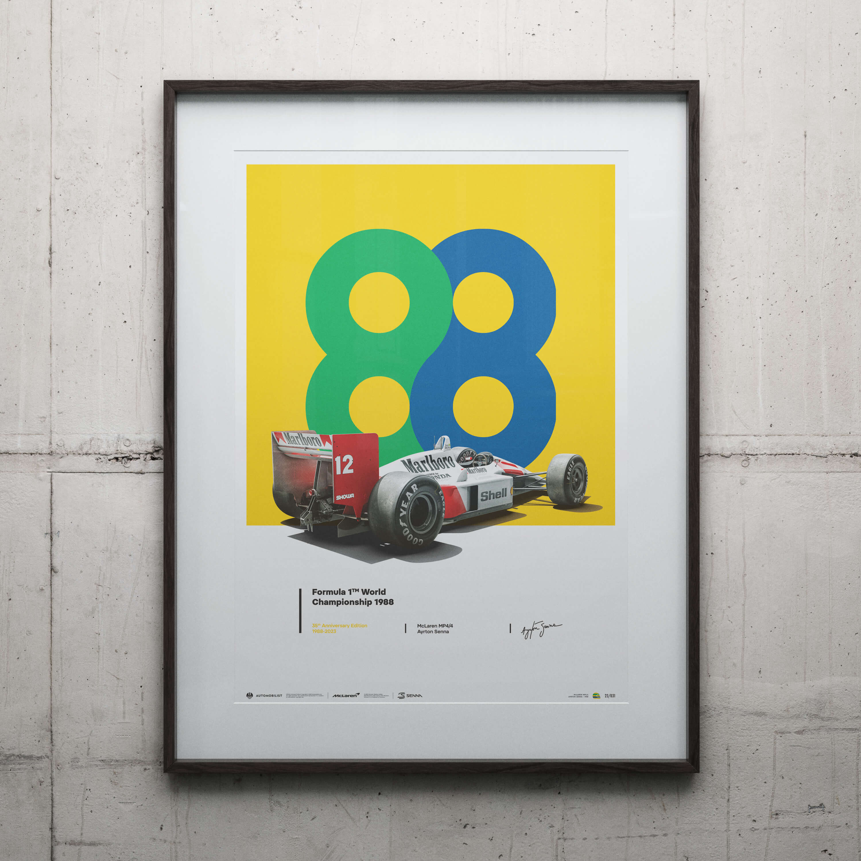 Ayrton Senna | 1988 35th Anniversary San Marino GP 88 | McLaren MP4/4 Poster