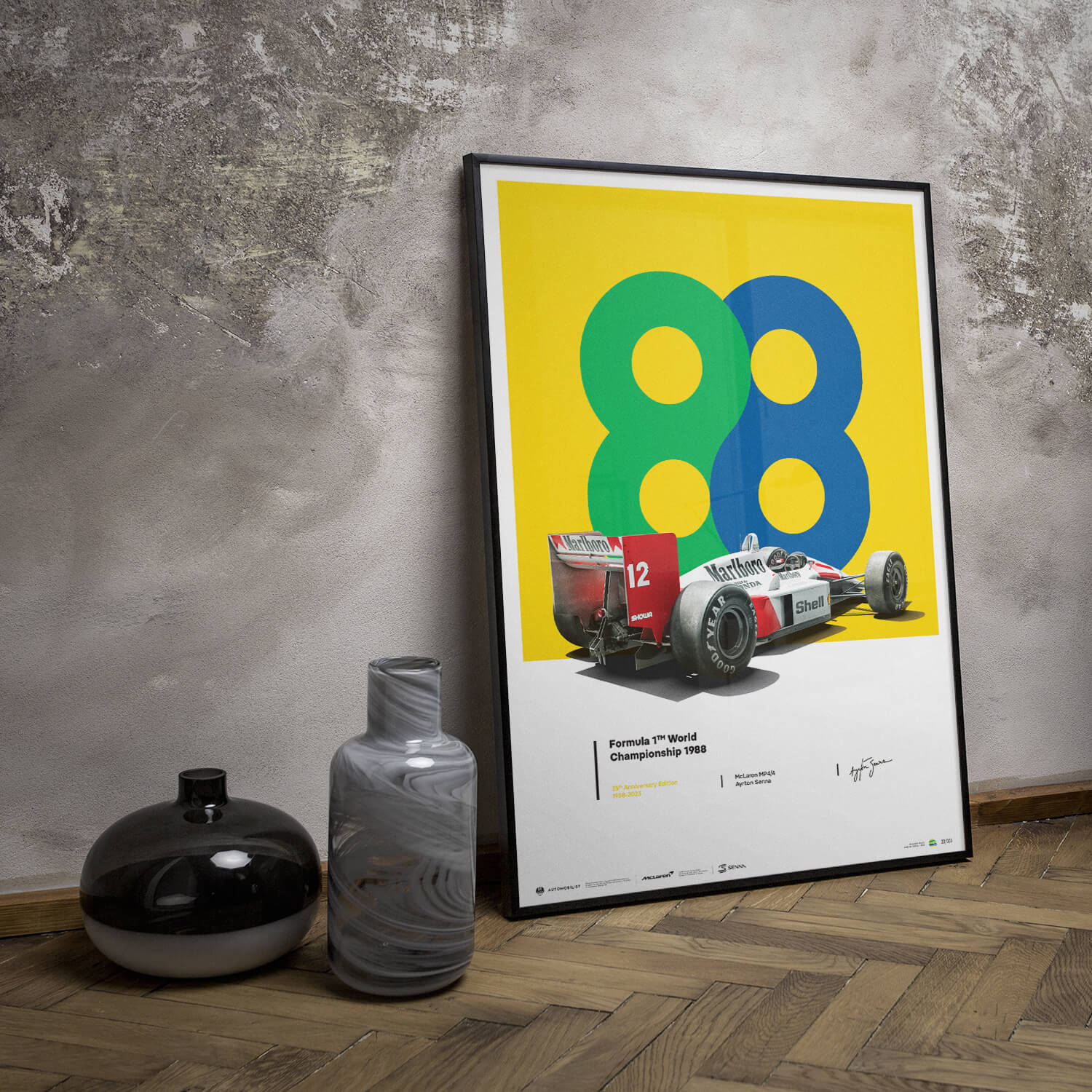 Ayrton Senna | 1988 35th Anniversary San Marino GP 88 | McLaren MP4/4 Poster