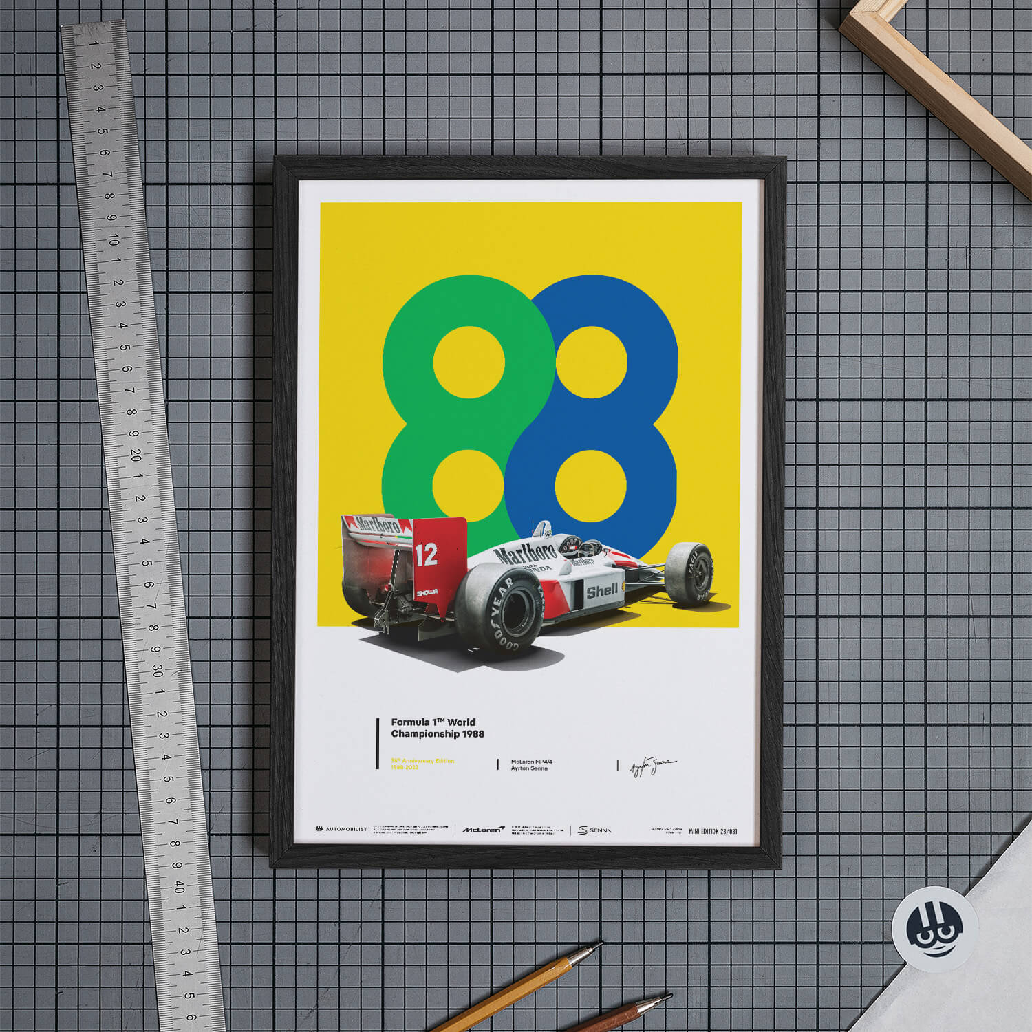 Ayrton Senna | 1988 35th Anniversary San Marino GP 88 | McLaren MP4/4 Poster