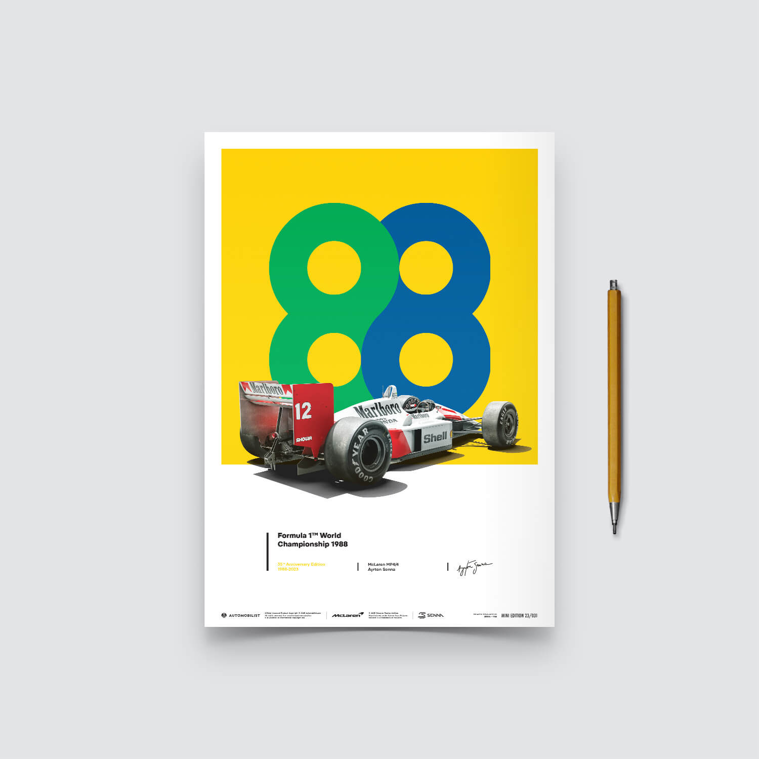 Ayrton Senna | 1988 35th Anniversary San Marino GP 88 | McLaren MP4/4 Poster