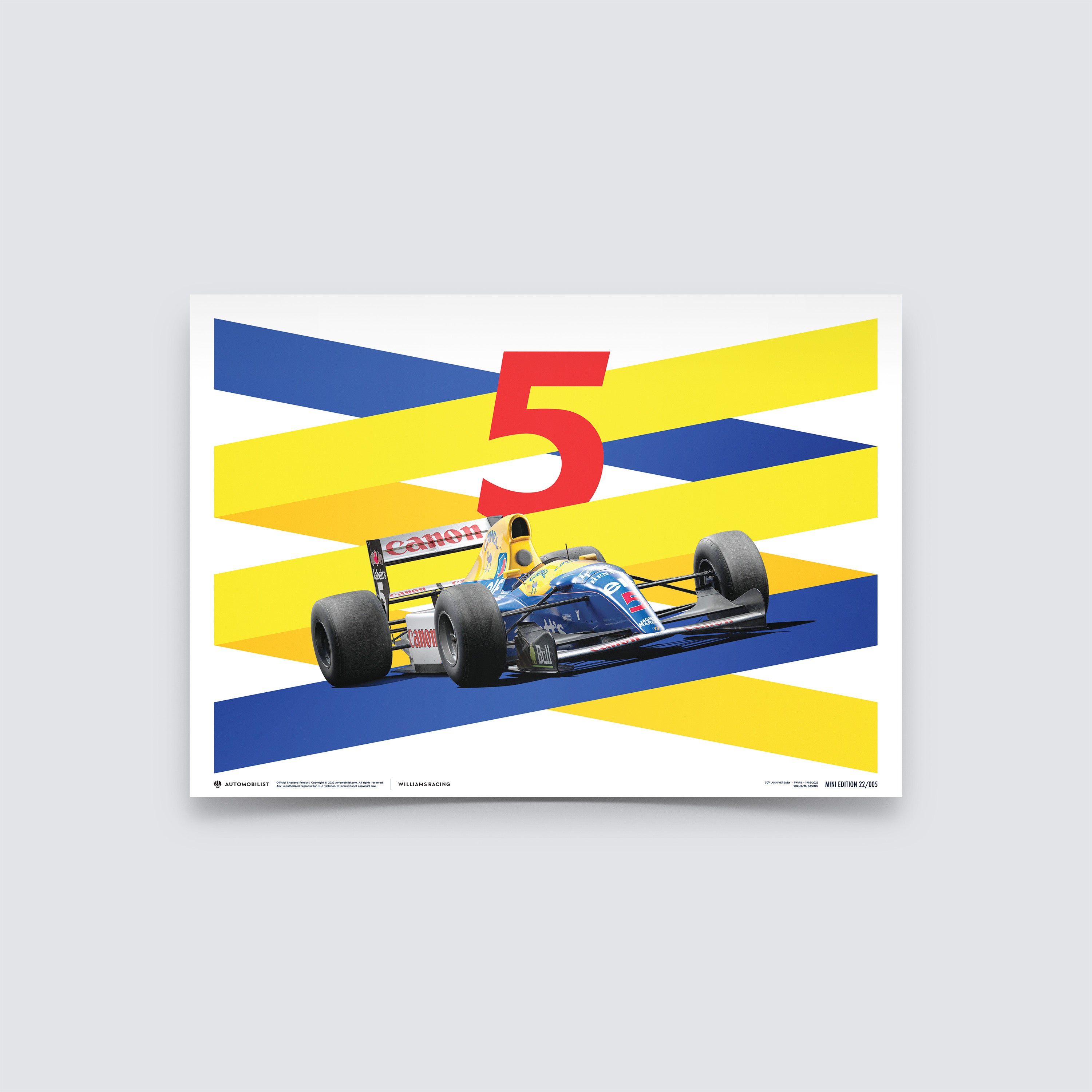 Williams Racing Red Five | 1992 F1® World Drivers' & Constructors' Champion | Williams Poster