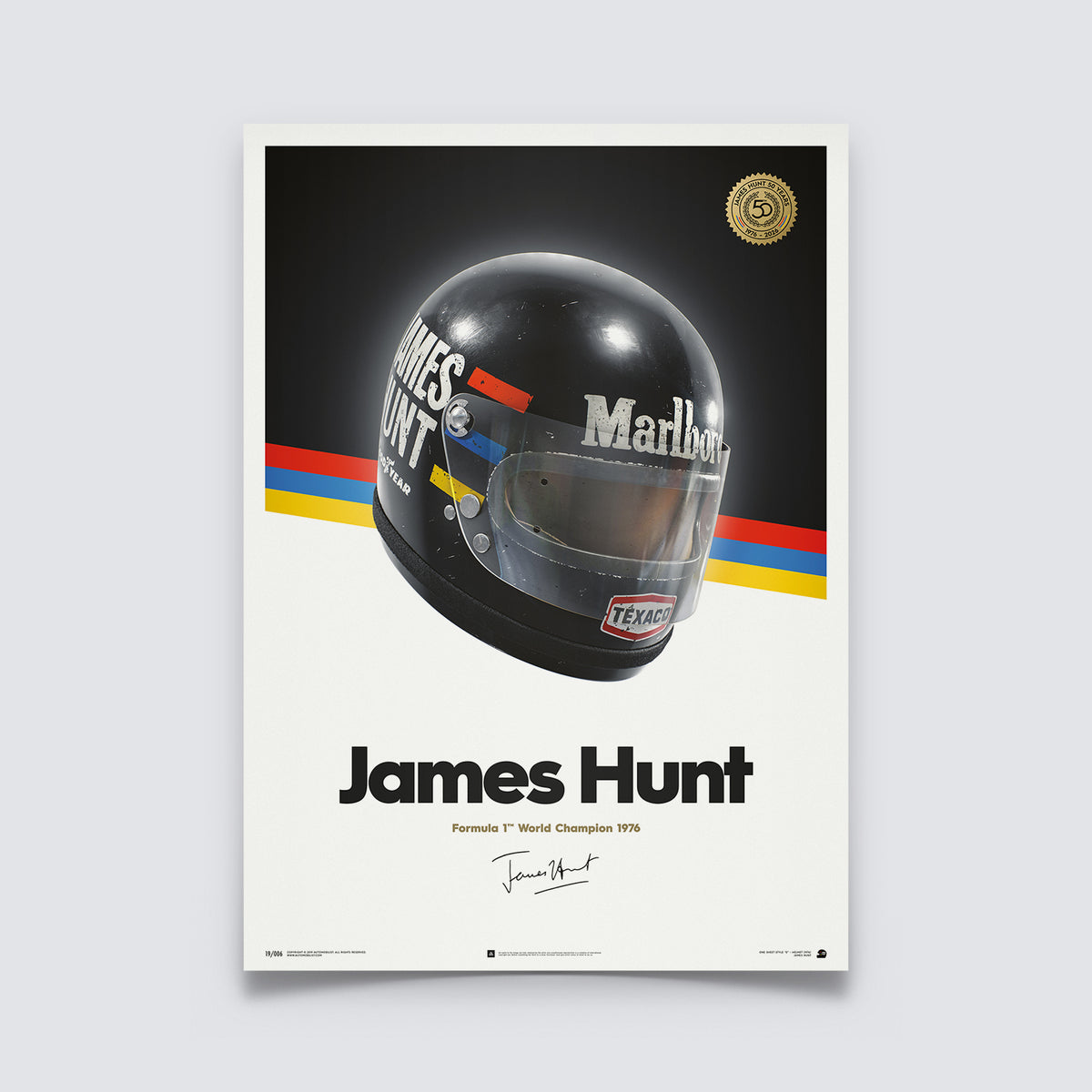 James Hunt | 1976 Helmet | Hunt Poster (50th Anniversary)