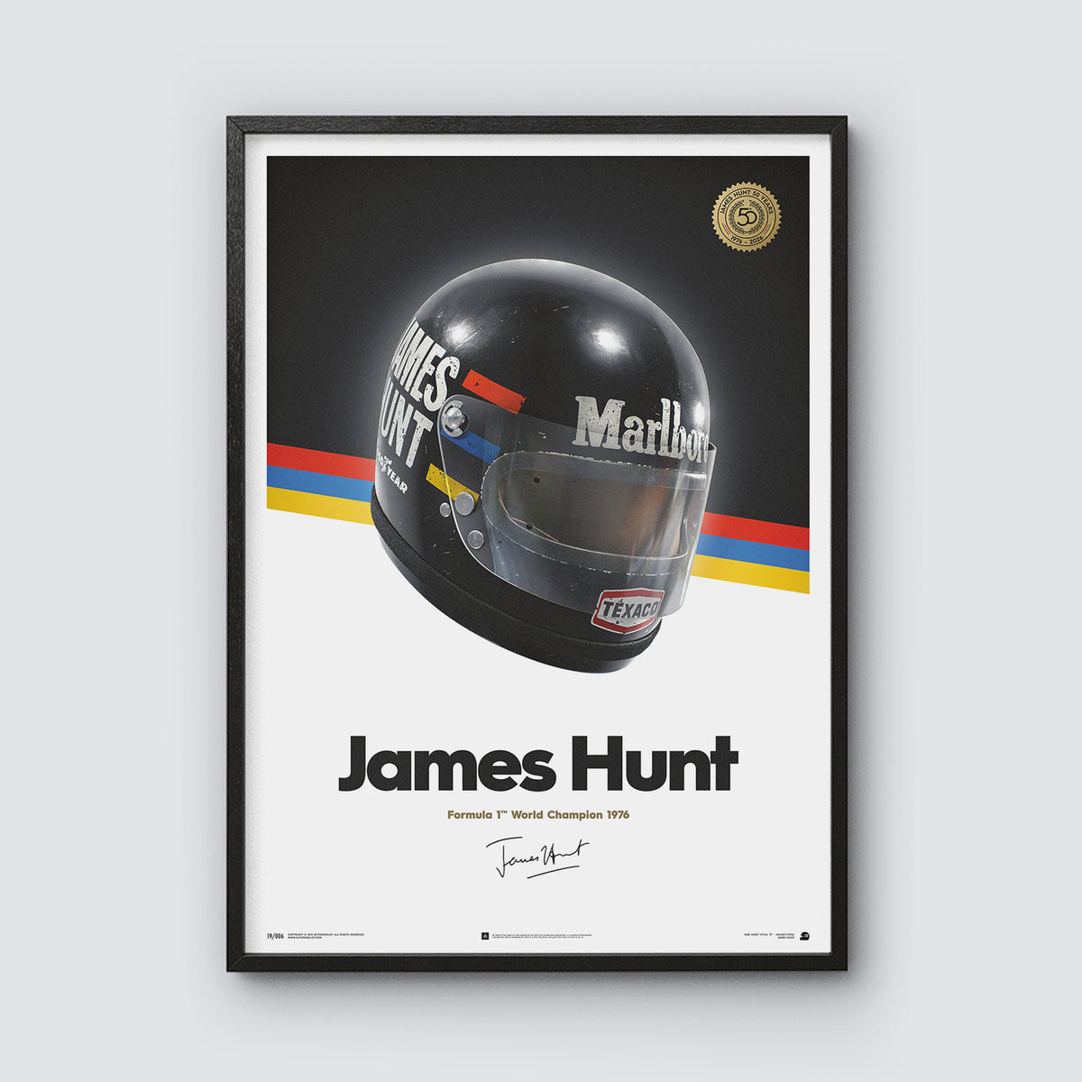 James Hunt | 1976 Helmet | Hunt Poster (50th Anniversary)
