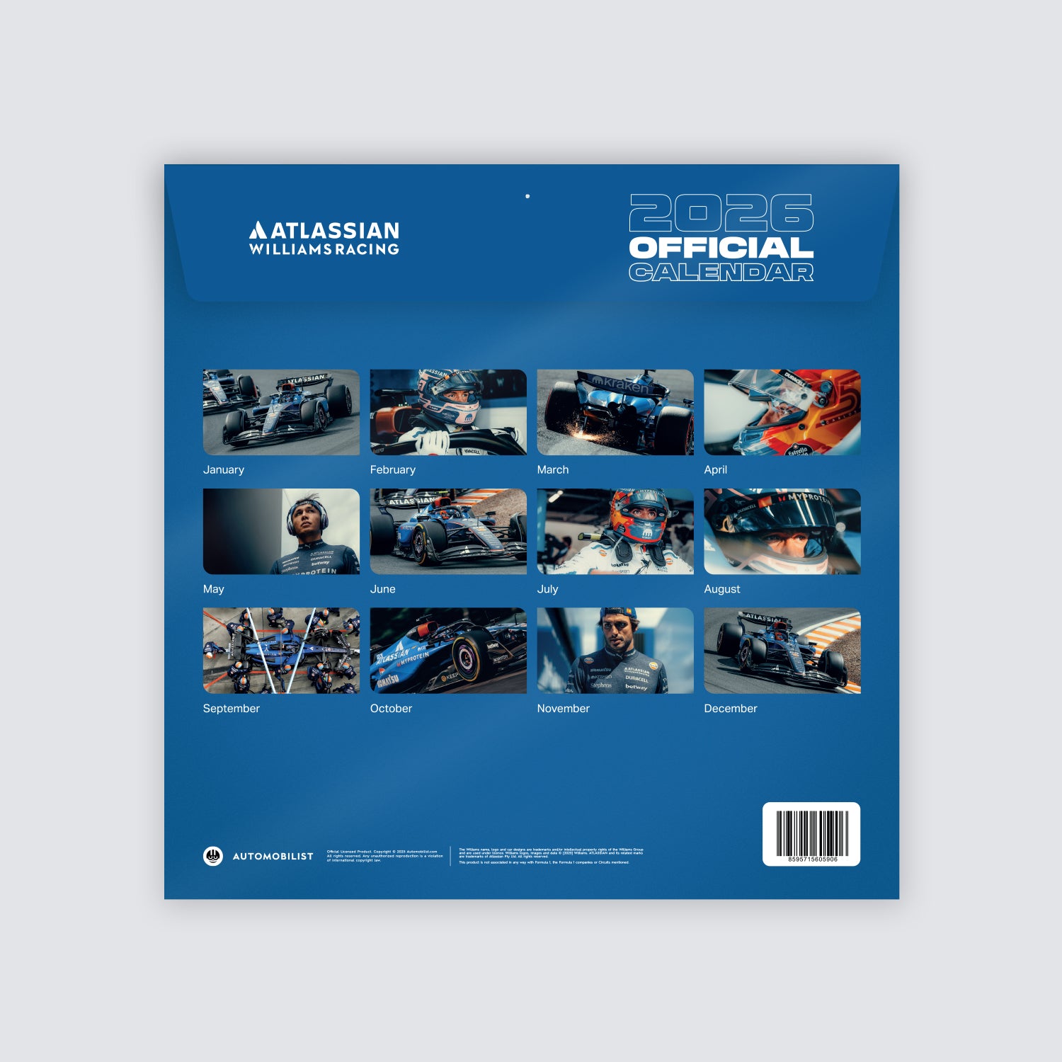 Atlassian Williams Racing Official Calendar - 2026