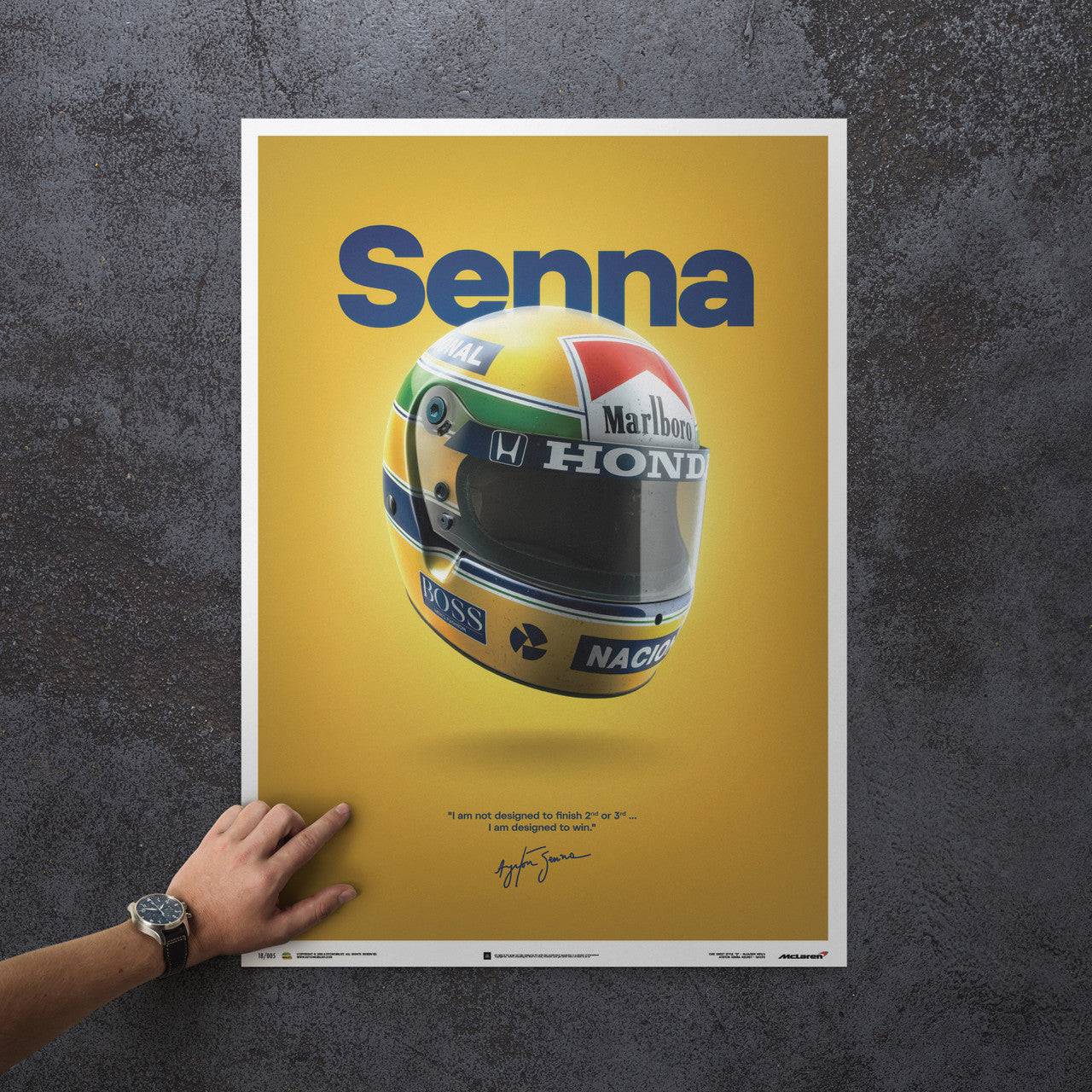 McLaren MP4/4 - Ayrton Senna - Helmet - San Marino GP - 1988 - Poster