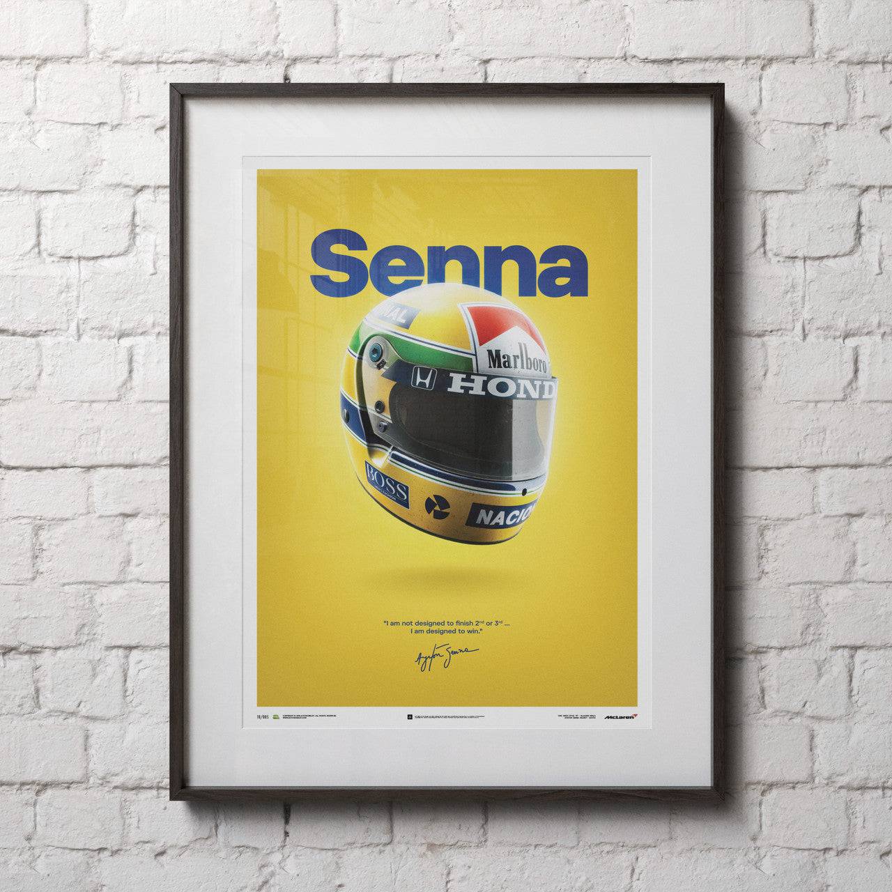 McLaren MP4/4 - Ayrton Senna - Helmet - San Marino GP - 1988 - Poster