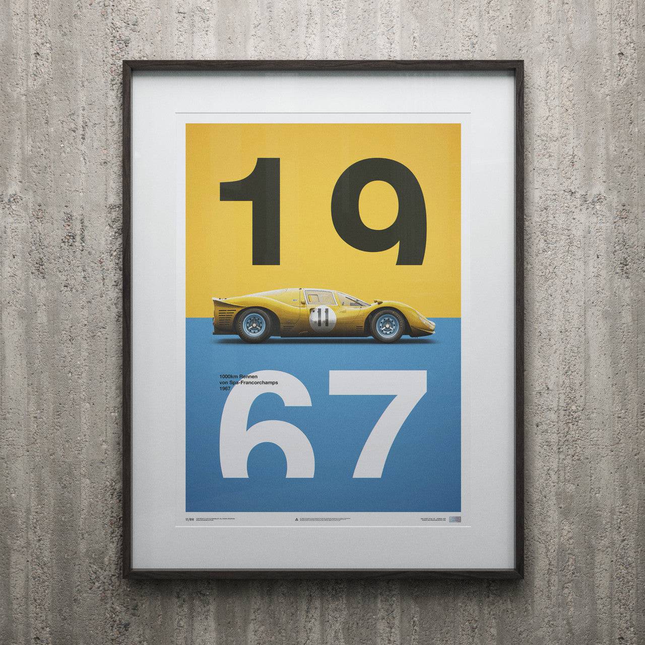 Ferrari 412P - Yellow - Spa-Francorchamps - 1967 - Limited Poster