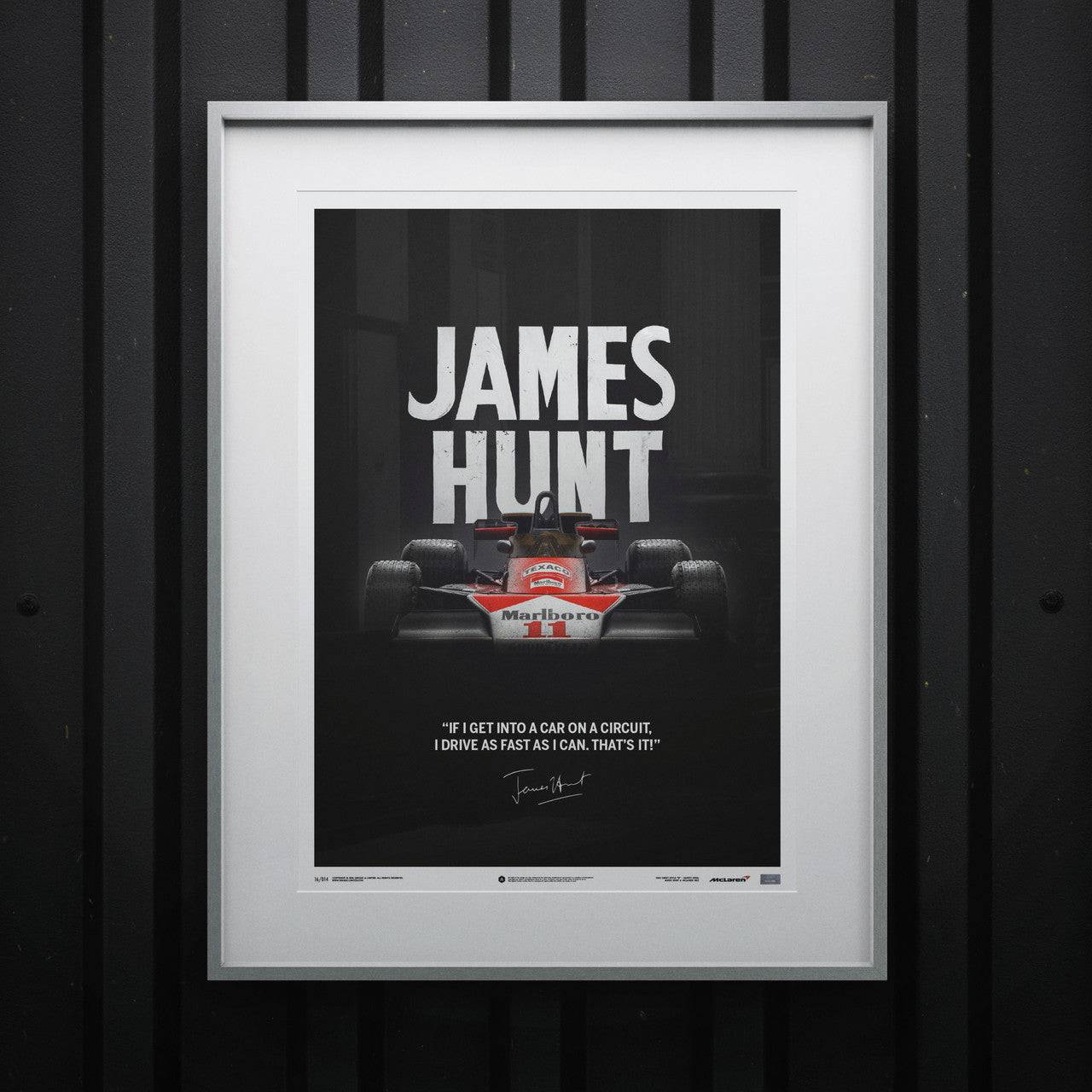 McLaren M23 - James Hunt - Quote - Japanese GP - 1976 - Limited Poster