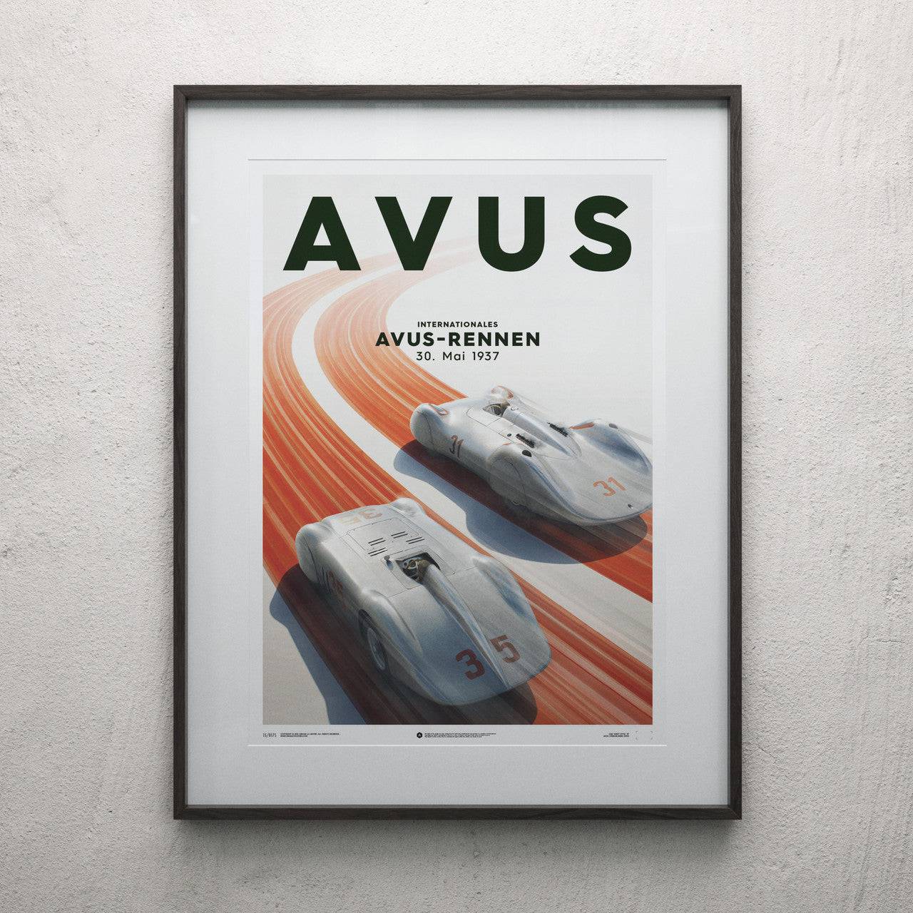 Mercedes Benz & Auto Union - Silver - Avus - 1937 - Poster