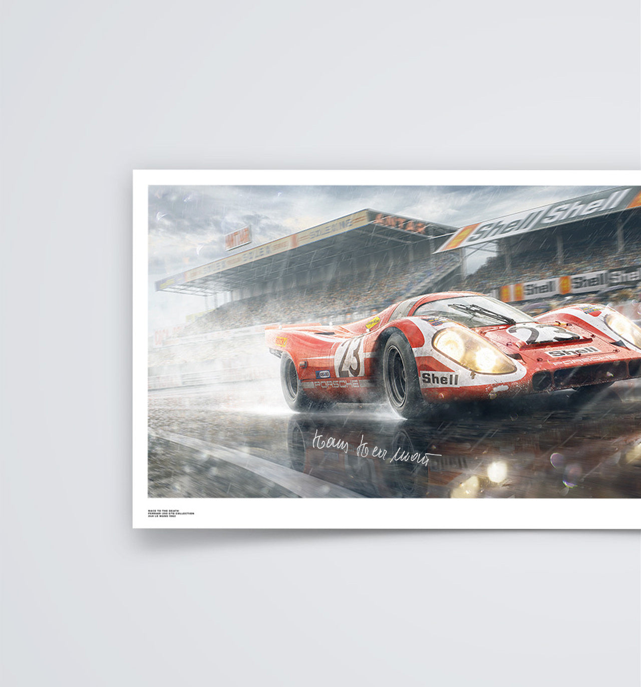 Signed by Hans Herrmann - German Engineering, Hollywood Ending - Porsche 917K - 24 Hours of Le Mans - 1970 | Medium Fine Art Print - Automobilist