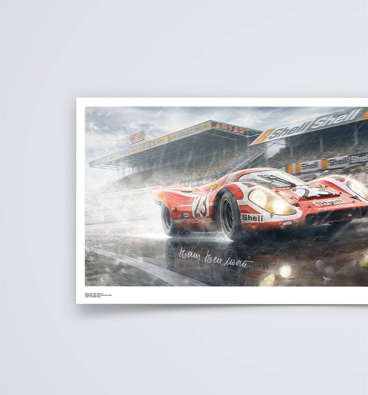 Signed by Hans Herrmann - German Engineering, Hollywood Ending - Porsche 917K - 24 Hours of Le Mans - 1970 | Medium Fine Art Print - Automobilist