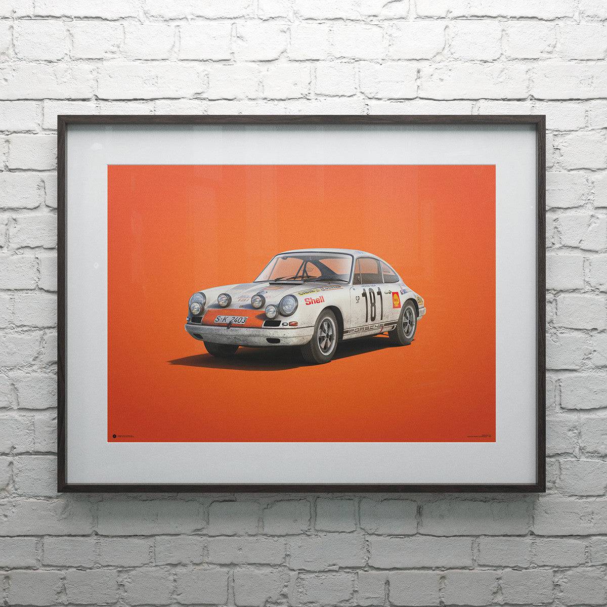 Porsche 911R - White - Tour de France - 1969 - Colors of Speed Poster