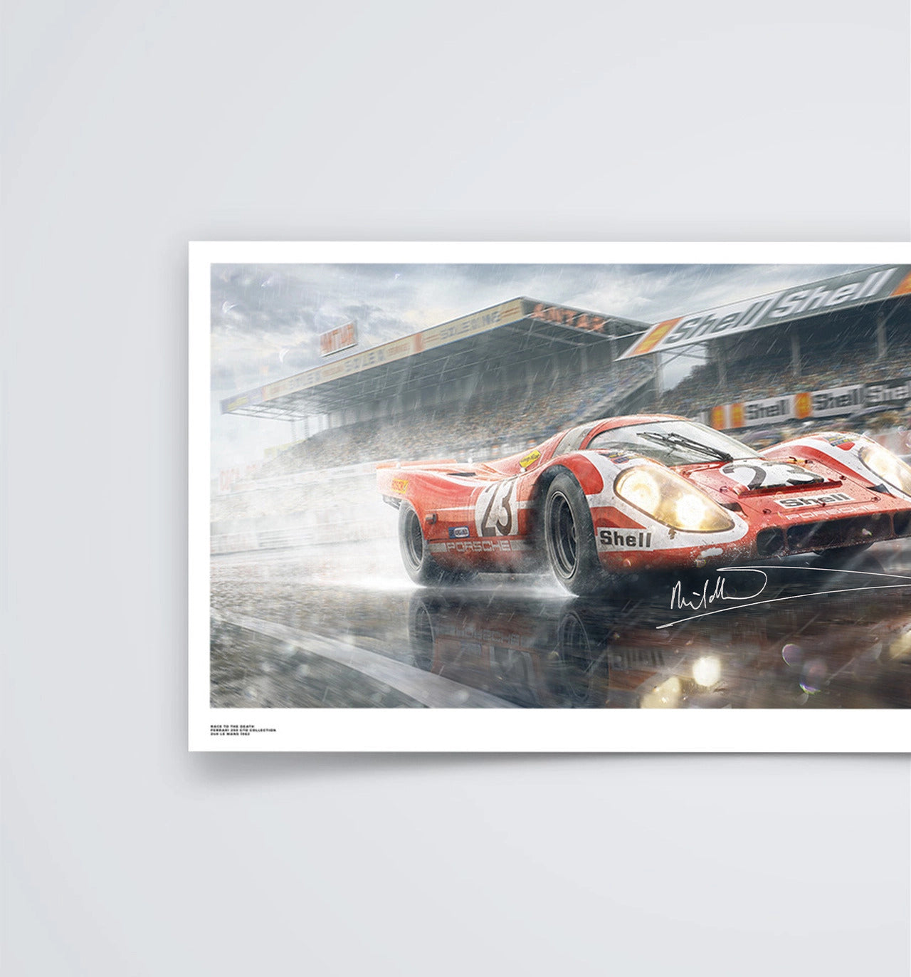 Signed by Richard Attwood - German Engineering, Hollywood Ending - Porsche 917K - 24 Hours of Le Mans - 1970 | Small Fine Art Print - Automobilist