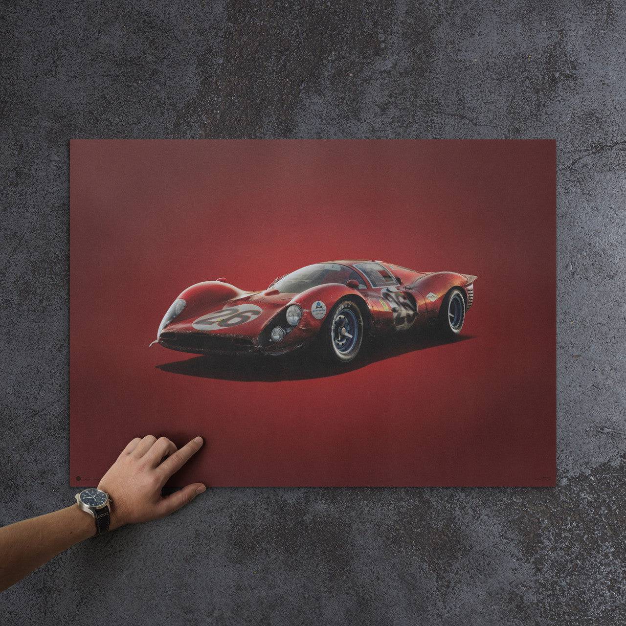 Ferrari 412P - Red - Daytona - 1967 - Colors of Speed Poster