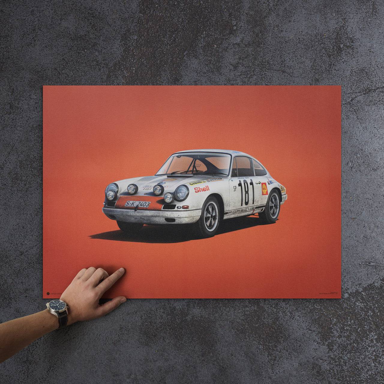 Porsche 911R - White - Tour de France - 1969 - Colors of Speed Poster