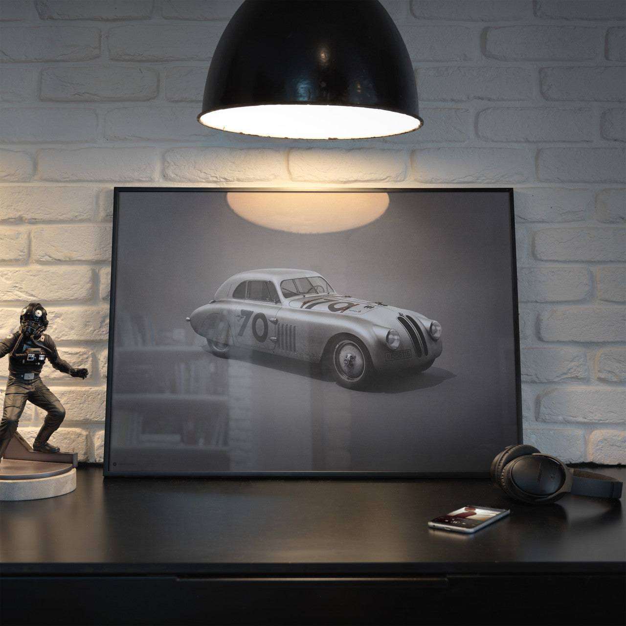 BMW 328 - Silver - Mille Miglia - 1940 - Colors of Speed Poster