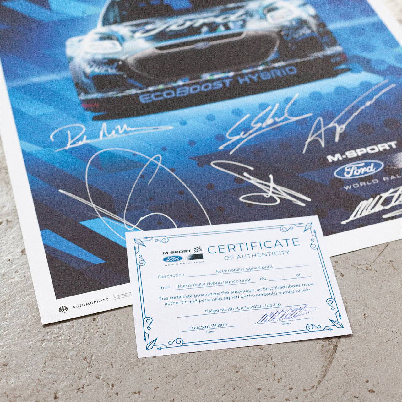 Loeb, Greensmith, Fourmax, Breen, Millener, Wilson - M-Sport Ford Puma Hybrid Rally1 | Signed Limited Edition