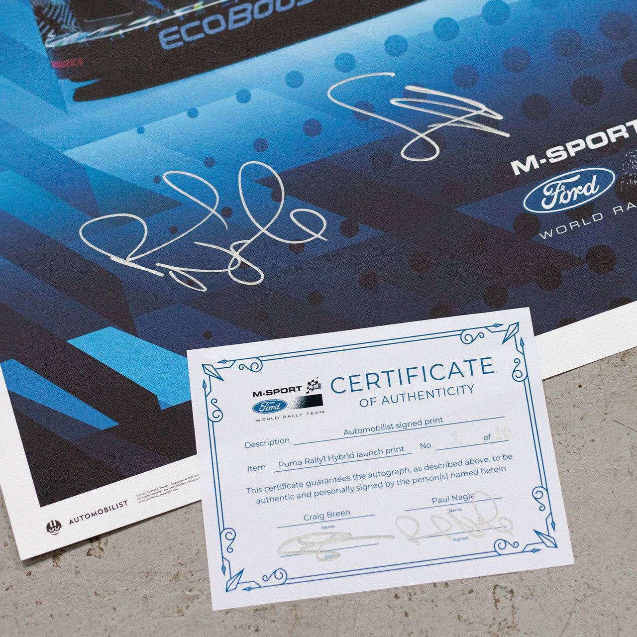 Craig Breen and Paul Nagle - M-Sport Ford Puma Hybrid Rally1 | Signed Limited Edition