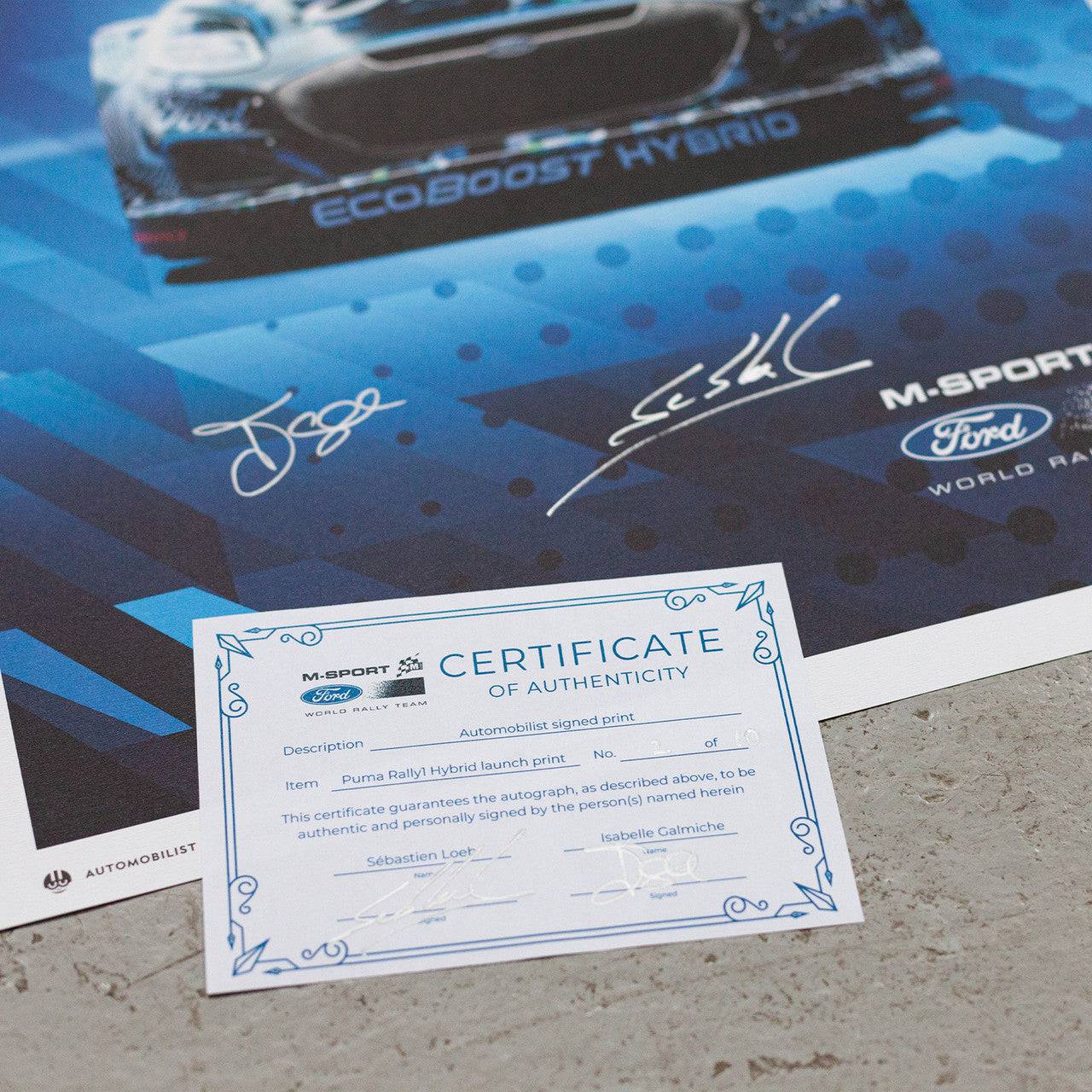 Sébastien Loeb and Isabelle Galmiche - M-Sport Ford Puma Hybrid Rally1 | Signed Limited Edition