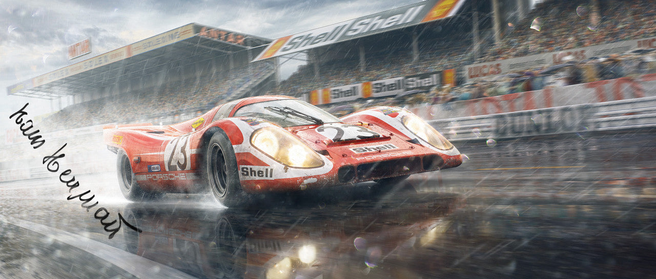 Hans Herrmann - German Engineering, Hollywood Ending - Le Mans 1970 | Signed Small Artwork