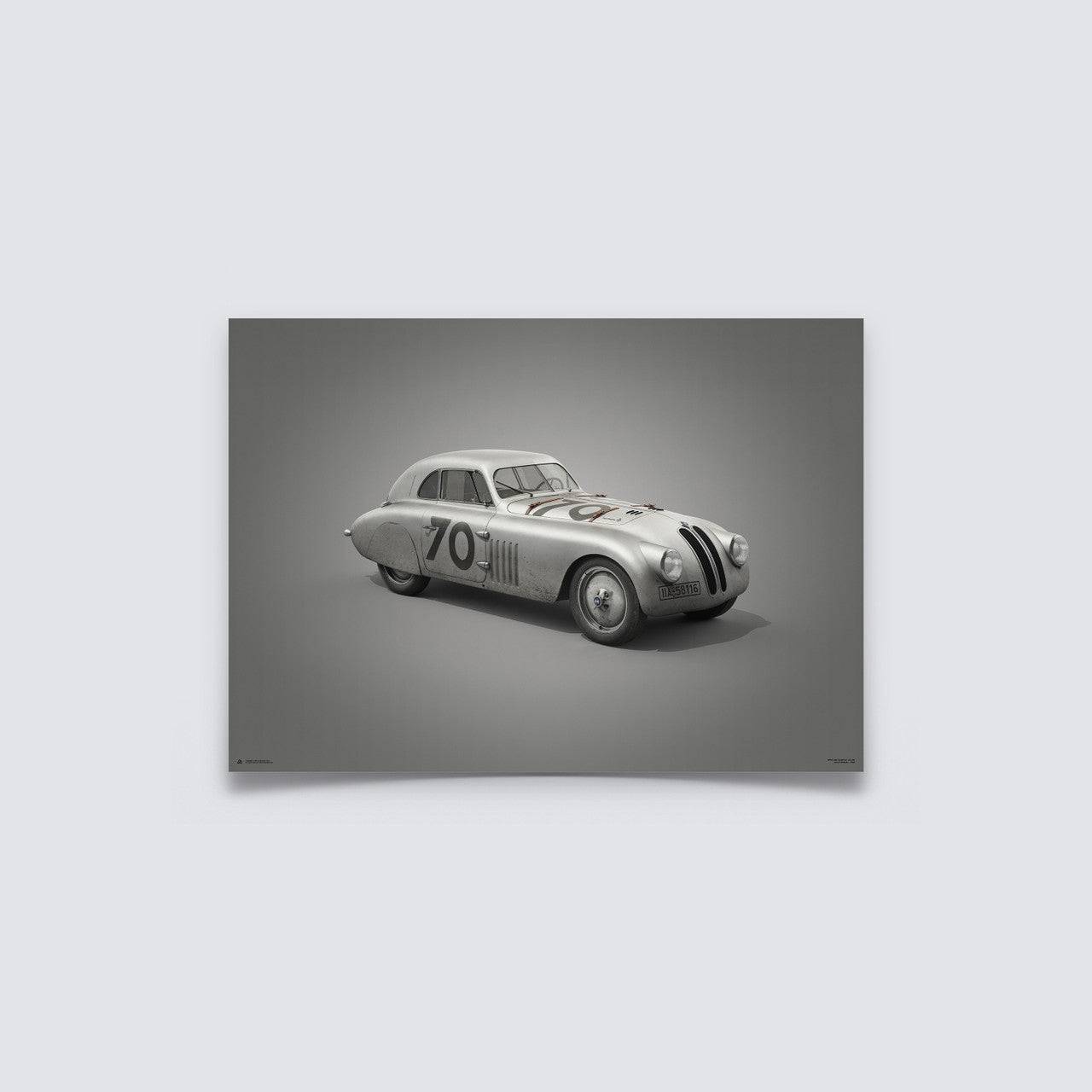 BMW 328 - Silver - Mille Miglia - 1940 - Colors of Speed Poster