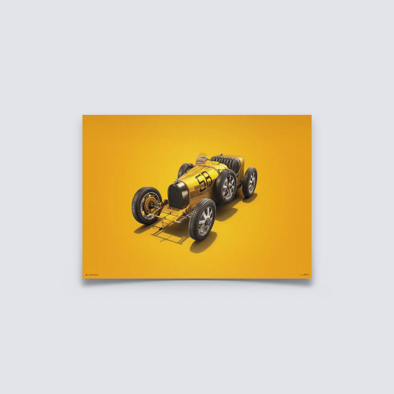 Bugatti T35 - Yellow - Targa Florio - 1928 - Colors of Speed Poster