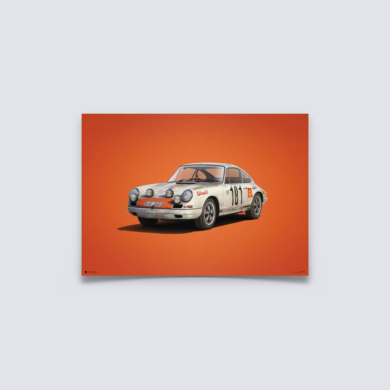 Porsche 911R - White - Tour de France - 1969 - Colors of Speed Poster