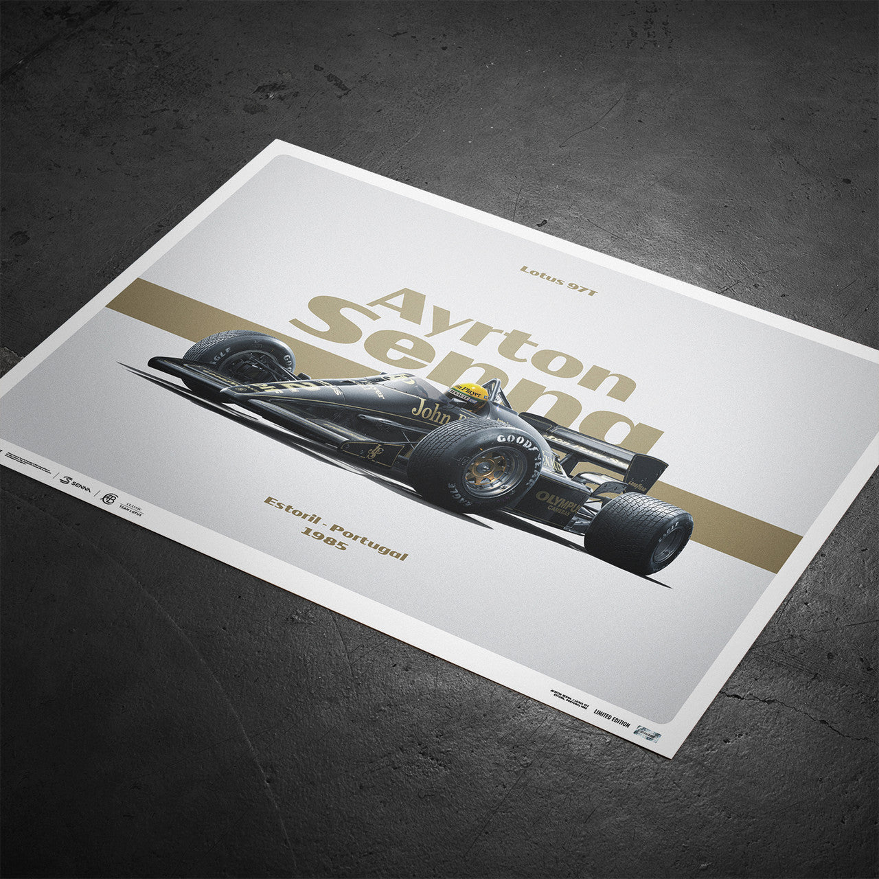 Lotus 97T - Ayrton Senna - Horizontal Tribute - Estoril, 1985 | Limited Edition