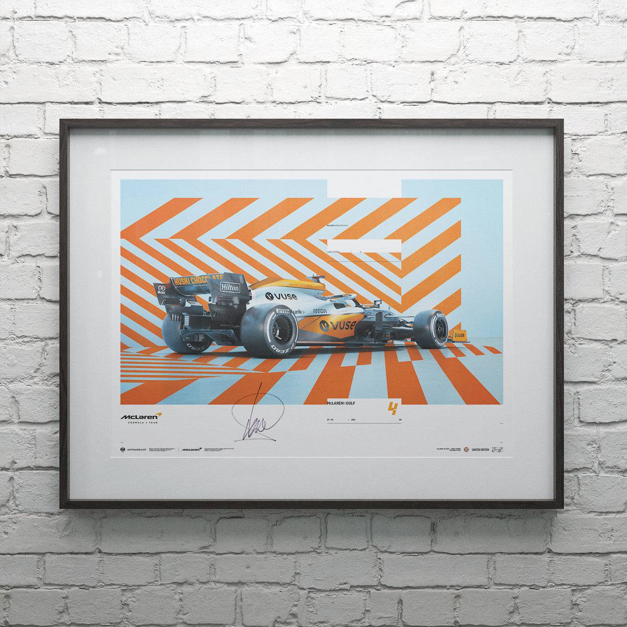Lando Norris Signed - McLaren x Gulf - Horizontal - 2021 | Limited Edition