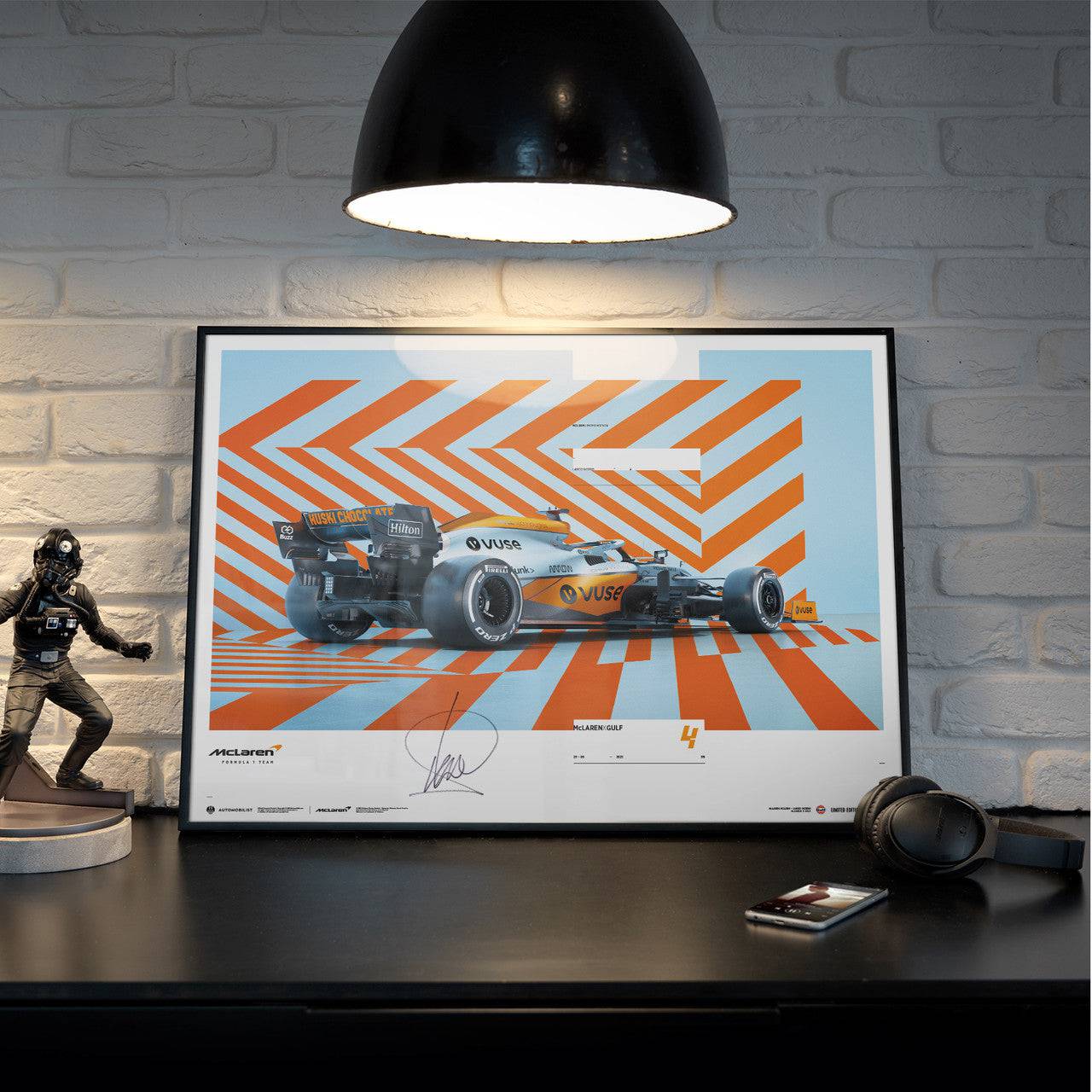 Lando Norris Signed - McLaren x Gulf - Horizontal - 2021 | Limited Edition